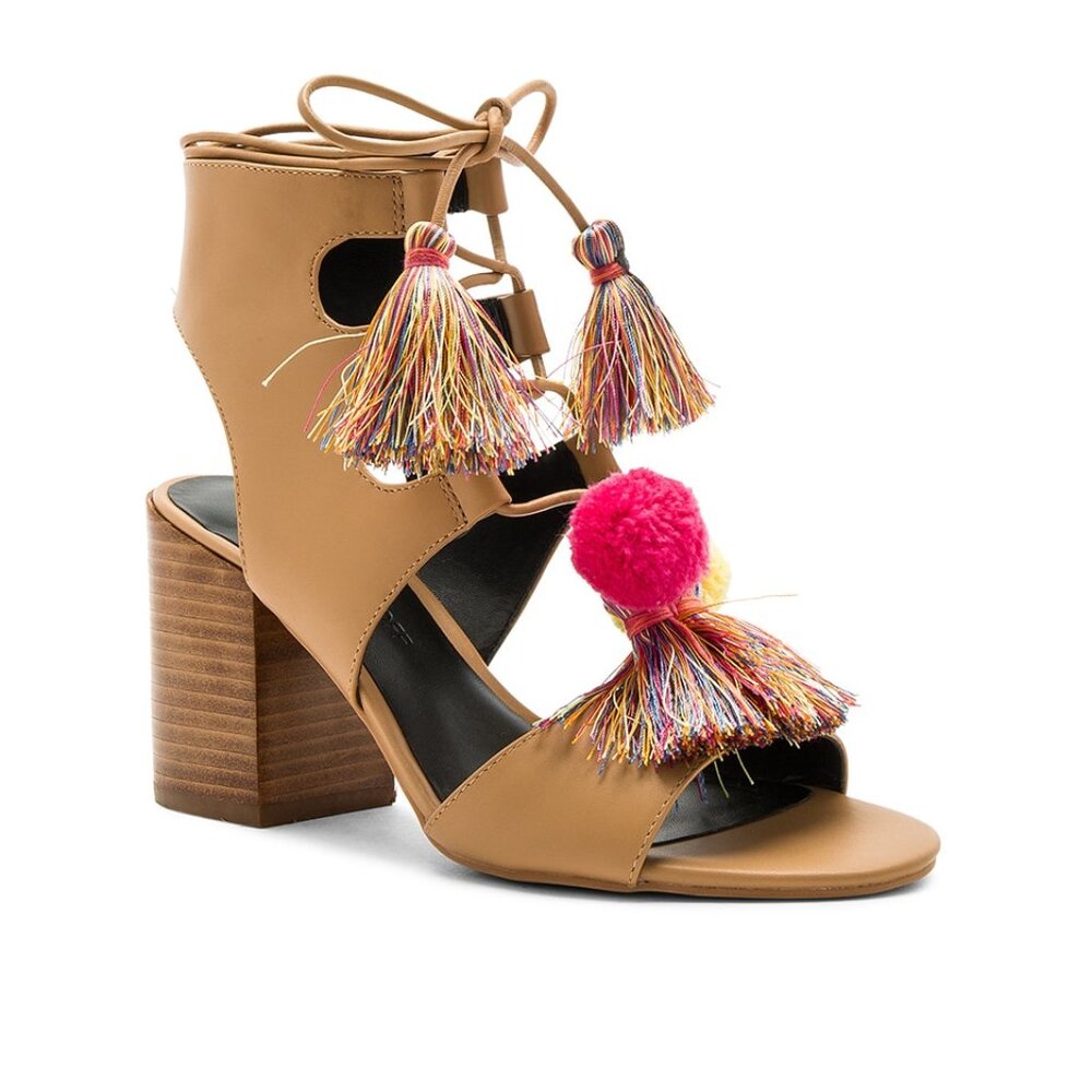 Rebecca Minkoff Calissa Heel in Natural Vachetta high heel sandal platform